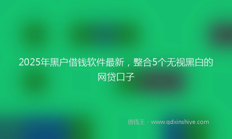 2025年黑户借钱软件最新，整合5个无视黑白的网贷口子