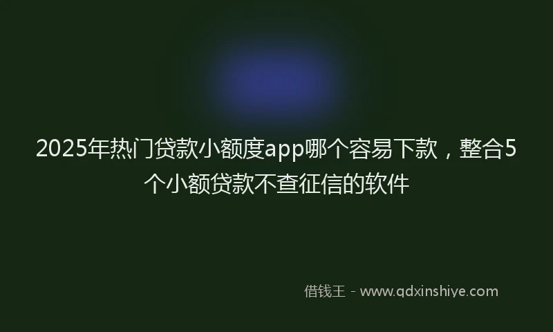 2025年热门贷款小额度app哪个容易下款，整合5个小额贷款不查征信的软件