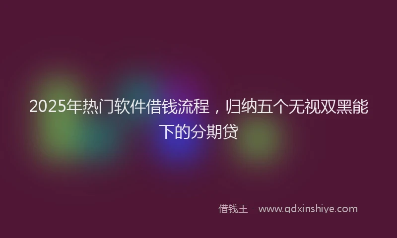 2025年热门软件借钱流程，归纳五个无视双黑能下的分期贷