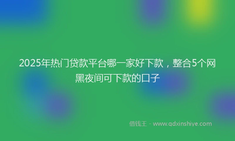 2025年热门贷款平台哪一家好下款，整合5个网黑夜间可下款的口子