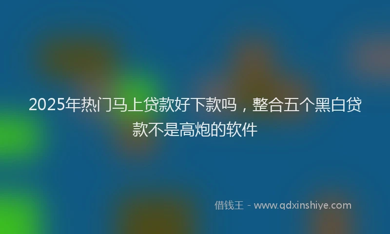 2025年热门马上贷款好下款吗，整合五个黑白贷款不是高炮的软件