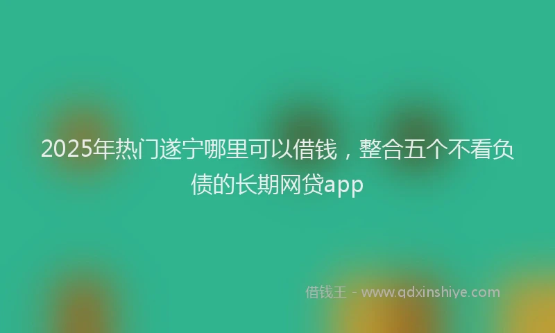 2025年热门遂宁哪里可以借钱，整合五个不看负债的长期网贷app