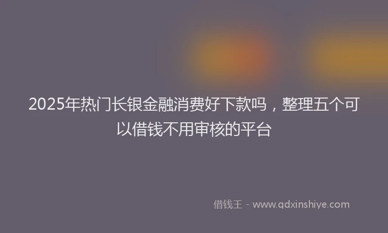 2025年热门长银金融消费好下款吗，整理五个可以借钱不用审核的平台