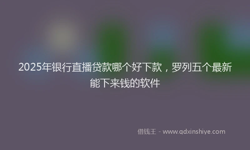 2025年银行直播贷款哪个好下款，罗列五个最新能下来钱的软件