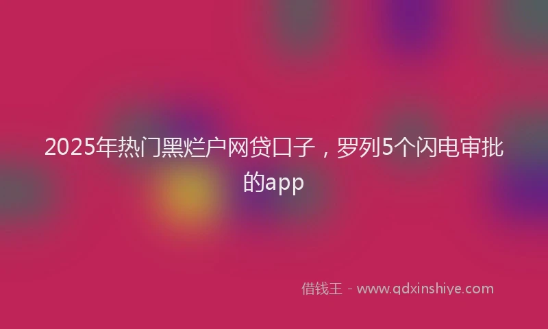 2025年热门黑烂户网贷口子，罗列5个闪电审批的app