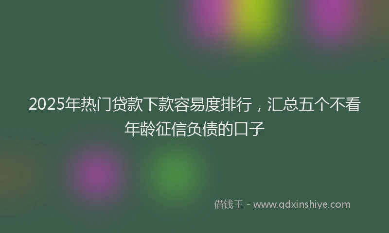 2025年热门贷款下款容易度排行，汇总五个不看年龄征信负债的口子