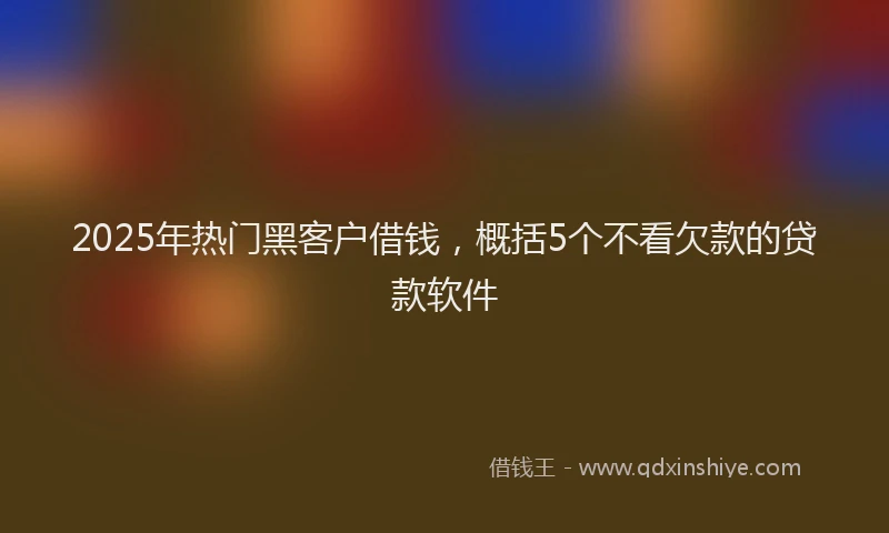2025年热门黑客户借钱，概括5个不看欠款的贷款软件