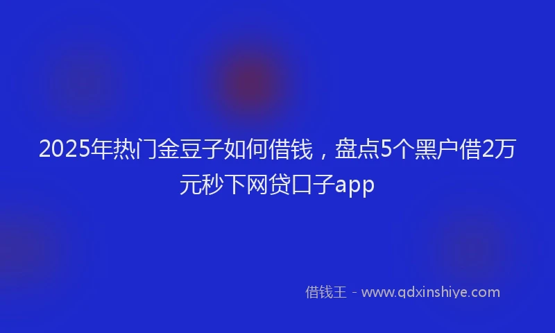 2025年热门金豆子如何借钱，盘点5个黑户借2万元秒下网贷口子app