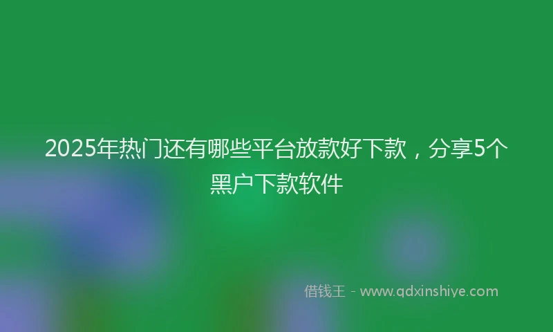 2025年热门还有哪些平台放款好下款，分享5个黑户下款软件