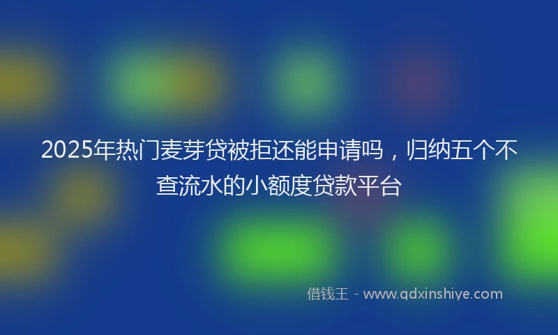 2025年热门麦芽贷被拒还能申请吗，归纳五个不查流水的小额度贷款平台