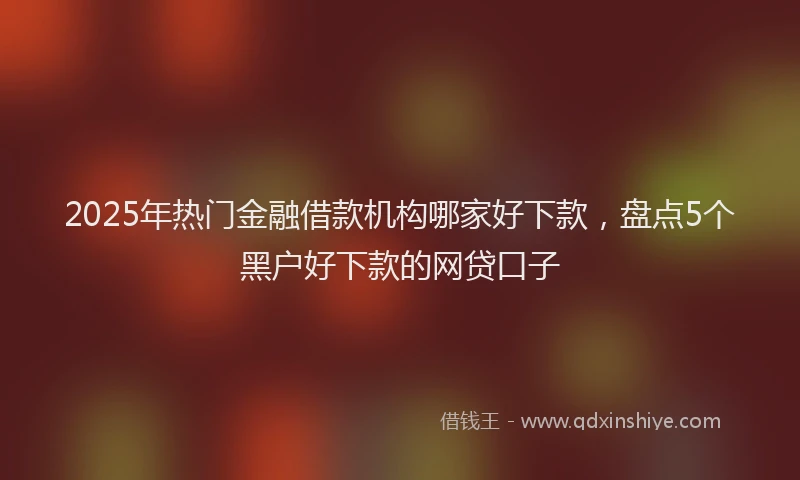 2025年热门金融借款机构哪家好下款，盘点5个黑户好下款的网贷口子