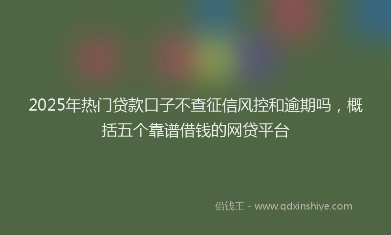 2025年热门贷款口子不查征信风控和逾期吗，概括五个靠谱借钱的网贷平台