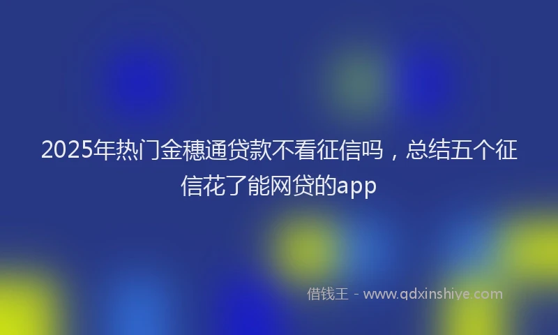 2025年热门金穗通贷款不看征信吗，总结五个征信花了能网贷的app