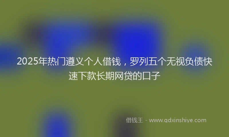 2025年热门遵义个人借钱，罗列五个无视负债快速下款长期网贷的口子