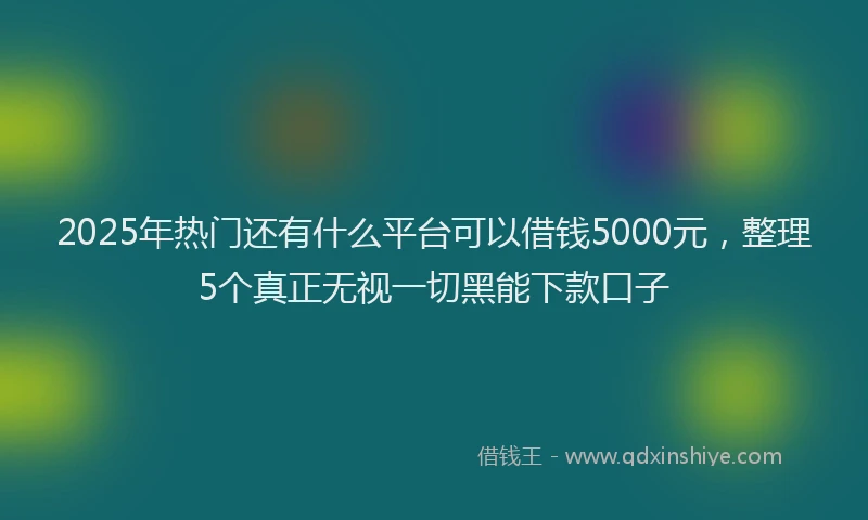 2025年热门还有什么平台可以借钱5000元，整理5个真正无视一切黑能下款口子