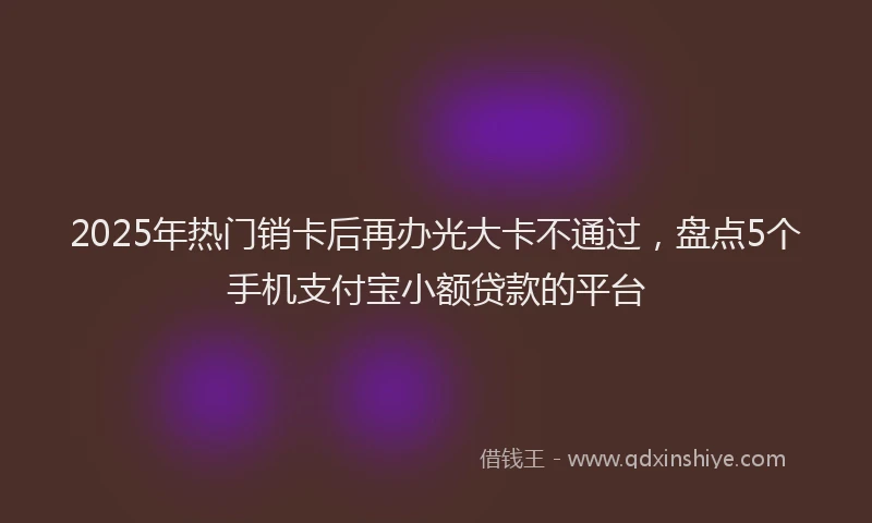 2025年热门销卡后再办光大卡不通过，盘点5个手机支付宝小额贷款的平台