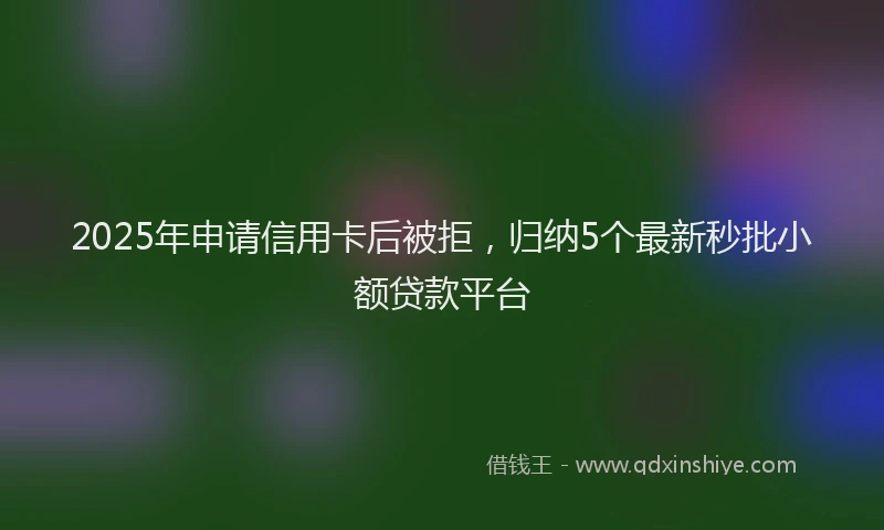 2025年申请信用卡后被拒，归纳5个最新秒批小额贷款平台