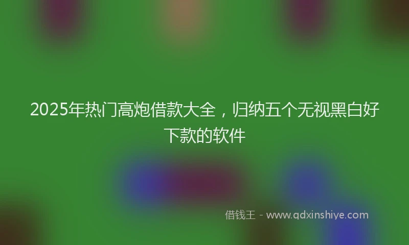 2025年热门高炮借款大全，归纳五个无视黑白好下款的软件