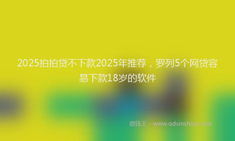 2025拍拍贷不下款2025年推荐，罗列5个网贷容易下款18岁的软件