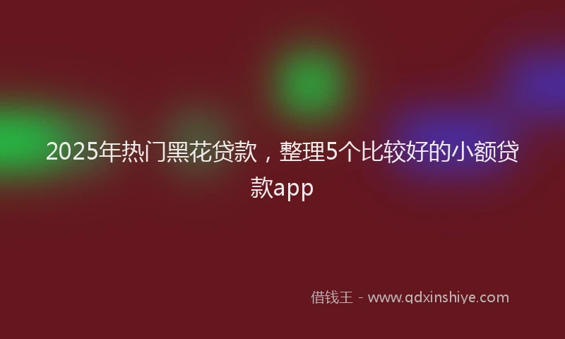2025年热门黑花贷款，整理5个比较好的小额贷款app