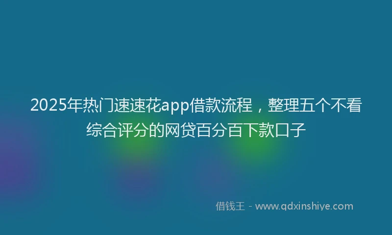 2025年热门速速花app借款流程，整理五个不看综合评分的网贷百分百下款口子