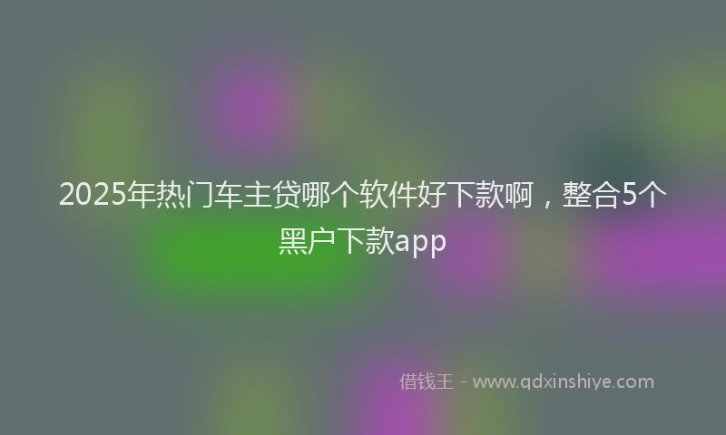 2025年热门车主贷哪个软件好下款啊，整合5个黑户下款app
