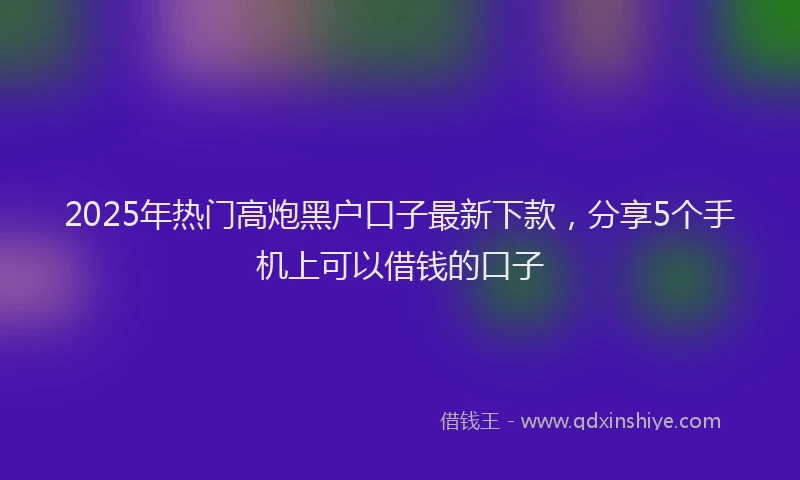 2025年热门高炮黑户口子最新下款，分享5个手机上可以借钱的口子