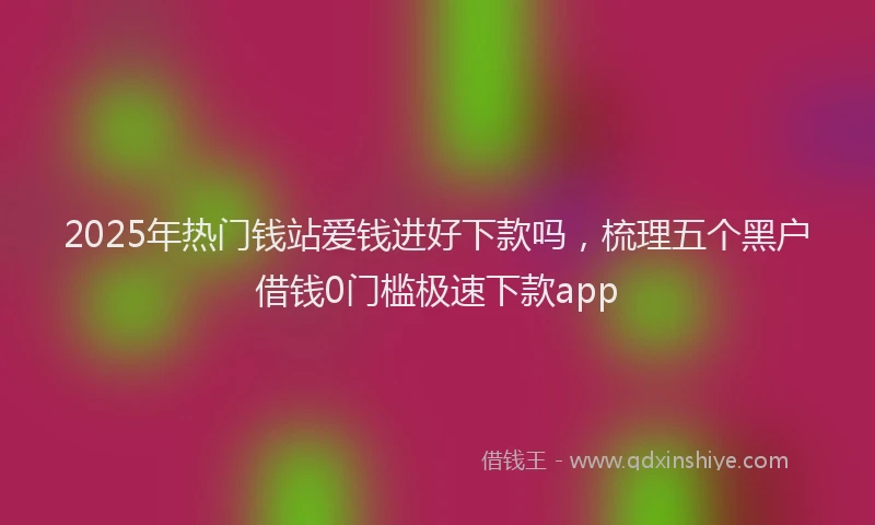 2025年热门钱站爱钱进好下款吗，梳理五个黑户借钱0门槛极速下款app