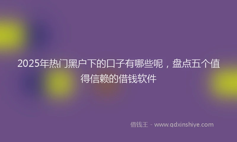 2025年热门黑户下的口子有哪些呢，盘点五个值得信赖的借钱软件