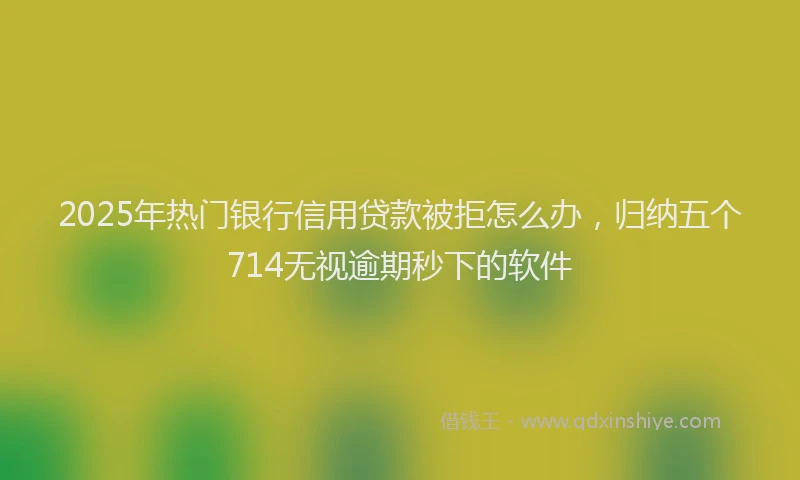 2025年热门银行信用贷款被拒怎么办，归纳五个714无视逾期秒下的软件