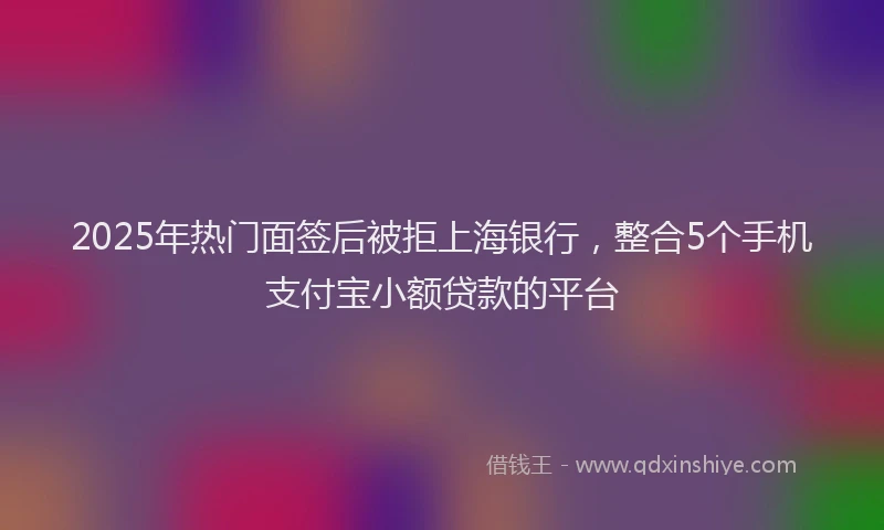 2025年热门面签后被拒上海银行，整合5个手机支付宝小额贷款的平台