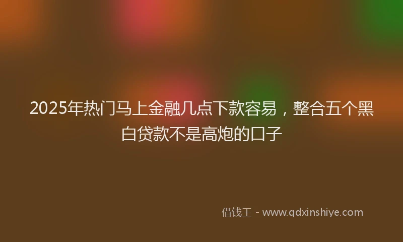 2025年热门马上金融几点下款容易，整合五个黑白贷款不是高炮的口子