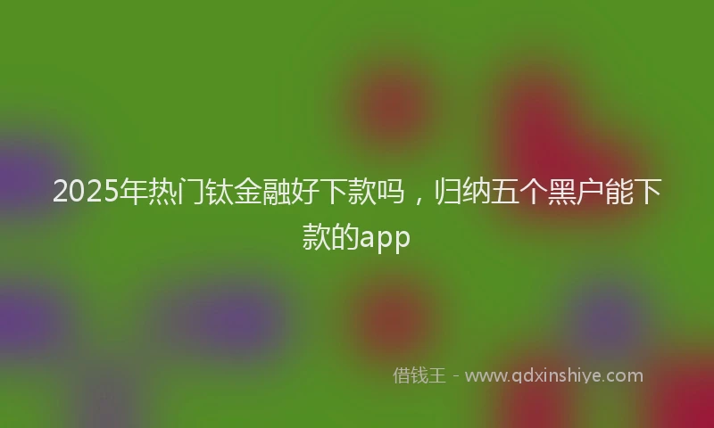 2025年热门钛金融好下款吗，归纳五个黑户能下款的app