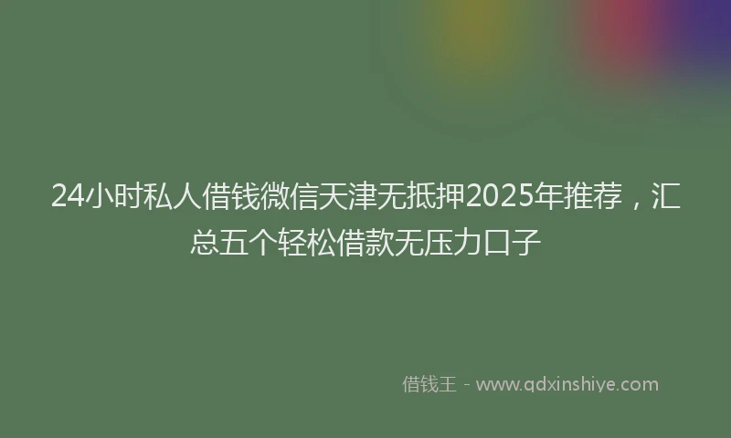 24小时私人借钱微信天津无抵押2025年推荐，汇总五个轻松借款无压力口子