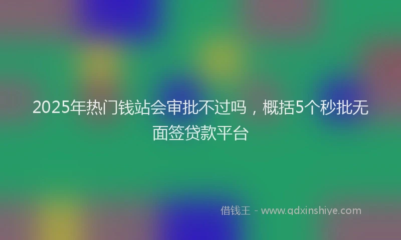 2025年热门钱站会审批不过吗，概括5个秒批无面签贷款平台