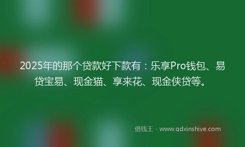 2025年的那个贷款好下款有：乐享Pro钱包、易贷宝易、现金猫、享来花、现金侠贷等。