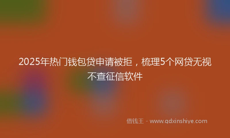 2025年热门钱包贷申请被拒，梳理5个网贷无视不查征信软件