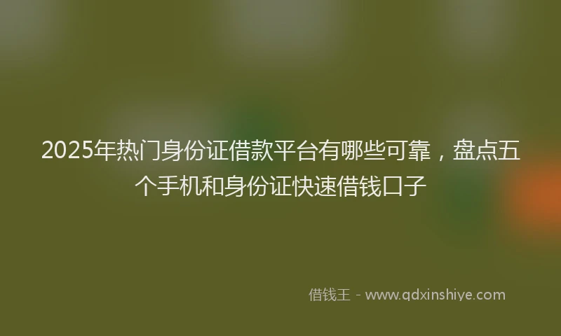 2025年热门身份证借款平台有哪些可靠，盘点五个手机和身份证快速借钱口子