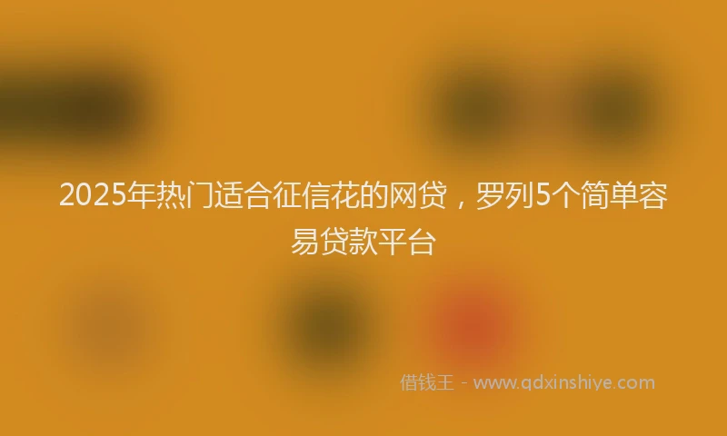 2025年热门适合征信花的网贷，罗列5个简单容易贷款平台