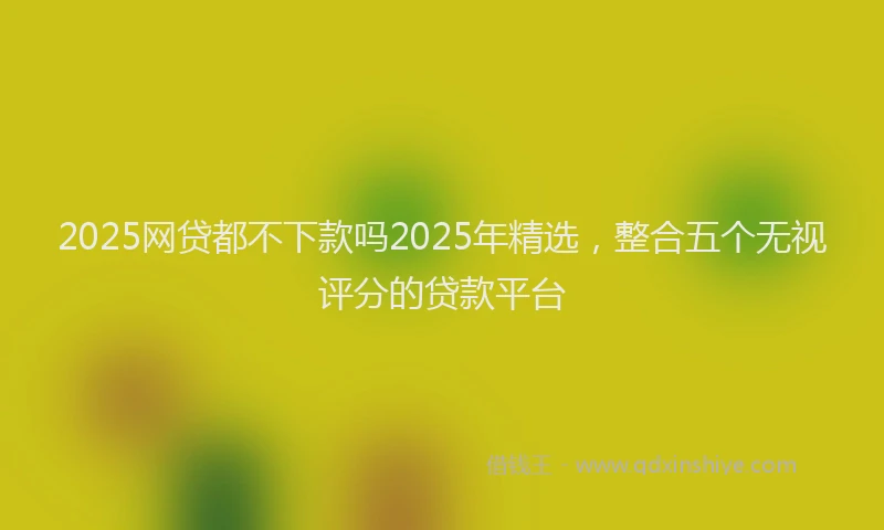 2025网贷都不下款吗2025年精选，整合五个无视评分的贷款平台