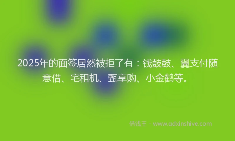 2025年的面签居然被拒了有：钱鼓鼓、翼支付随意借、宅租机、甄享购、小金鹤等。