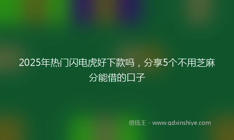 2025年热门闪电虎好下款吗，分享5个不用芝麻分能借的口子