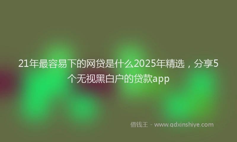 21年最容易下的网贷是什么2025年精选，分享5个无视黑白户的贷款app