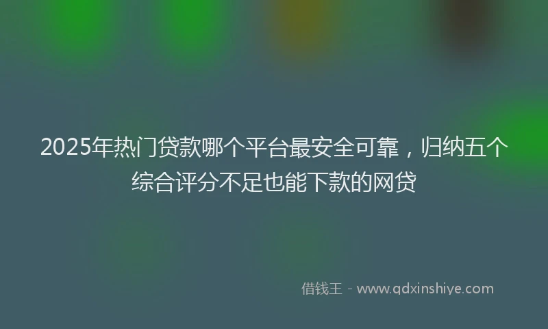 2025年热门贷款哪个平台最安全可靠，归纳五个综合评分不足也能下款的网贷