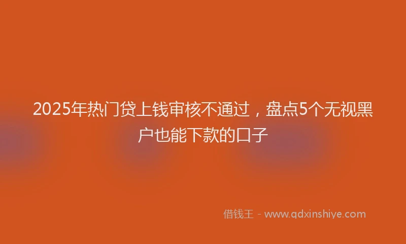 2025年热门贷上钱审核不通过，盘点5个无视黑户也能下款的口子