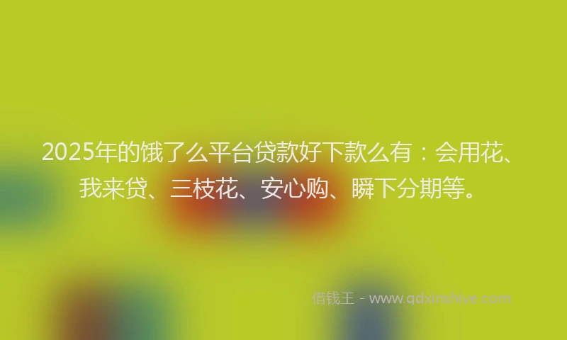 2025年的饿了么平台贷款好下款么有：会用花、我来贷、三枝花、安心购、瞬下分期等。