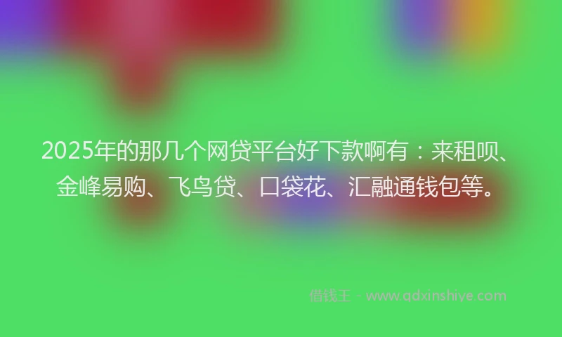 2025年的那几个网贷平台好下款啊有：来租呗、金峰易购、飞鸟贷、口袋花、汇融通钱包等。