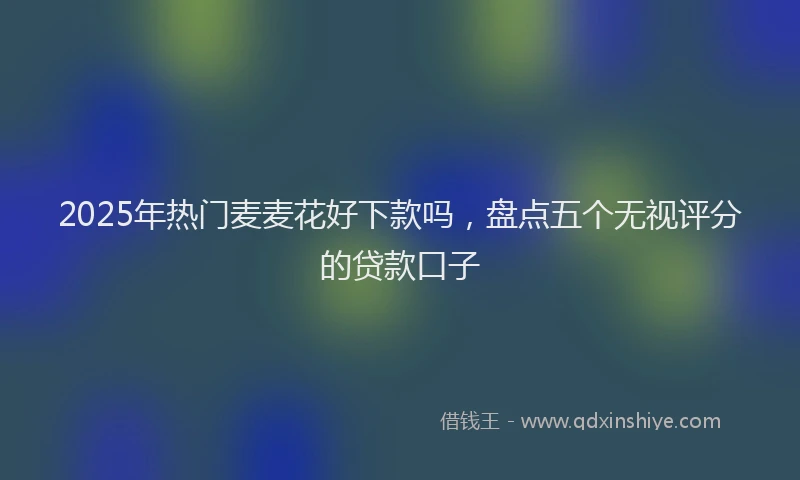 2025年热门麦麦花好下款吗，盘点五个无视评分的贷款口子
