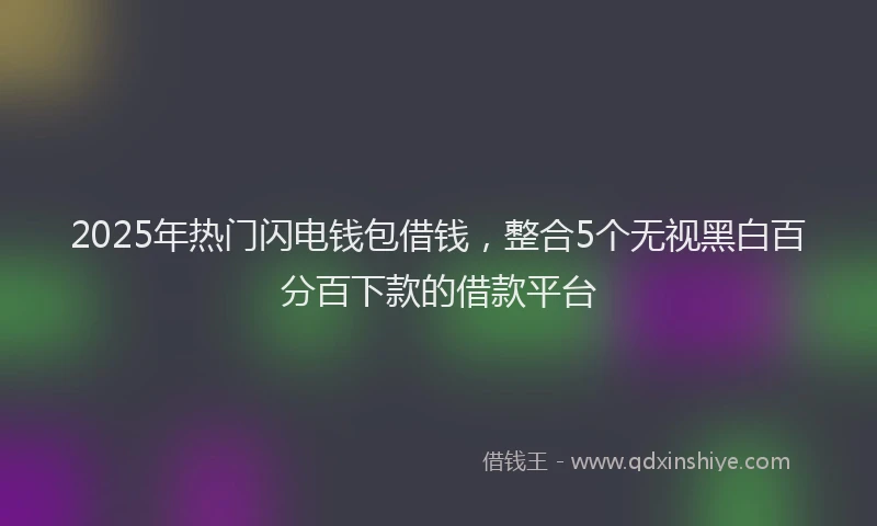 2025年热门闪电钱包借钱，整合5个无视黑白百分百下款的借款平台