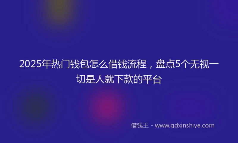 2025年热门钱包怎么借钱流程，盘点5个无视一切是人就下款的平台